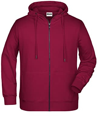 James & Nicholson Herren Hoody Sweatjacke - Sportliche Sweatjacke aus Bio-Baumwolle
