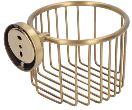 Toilet Paper Roll Holder, Brass Bathroom Toilet Paper Holder Storage Modern Wall Mount Organizer Storage Reserve for Towel Rack for Bathroom