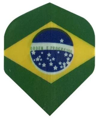 Dartfellas Brasilianische Flagge, starke Standard-Patrioten-Dart-Flights (3 Sets – 9 Flights)