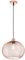 National Lighting Pendant Light Fitting – Retro Copper Pendant Wire Shade –Dimmable Ceiling Lights with Mesh Metal Basket Lightshade – Hanging Ceiling Globe Pendant Light – 10W LED E27 – Copper