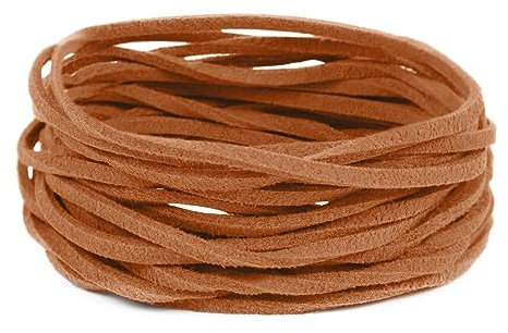 LEREATI Faux Leather Cord for Jewellery Making, 3mm Suede Cord Flat Leather String, 5m Beading Thread for Necklace, Bracelet, Pendants, Dream Catcher, DIY Crafts (Orange Yellow)