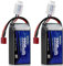 URGENEX 3S Lipo Battery 2200mAh 11.1V 50C High Discharge Rate RC Batteries with Deans T Plug Fit for RC Car Truggy, RC Airplane, FPV Drone, UAV Quadcopter, Helicopter and RC Boats Racing Models 2 Pack