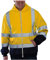Herren Warnjacke Sicherheitsjacke Winterjacke Warnschutzjacke Arbeitsjacke Klassische Kontrast Warnschutz-Regenjacke mit reflektierenden Streifen, Warnschutzjacke mit Kapuze Gelb M