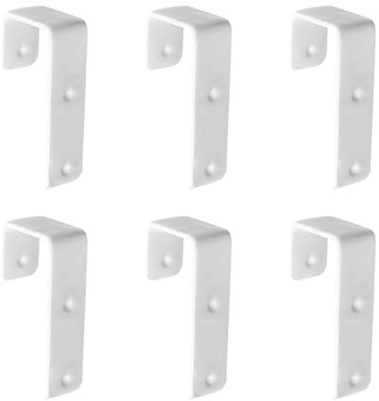 LC LICTOP Bett-Leiter-Haken, Eisen, weiß, PVC-beschichtet, 6 Stück (25 mm Innenabstand)