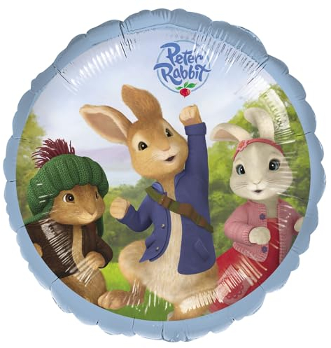 Amscan 9917976 – Peter Rabbit Fernseher, runder Folienballon – 45,7 cm, Blau