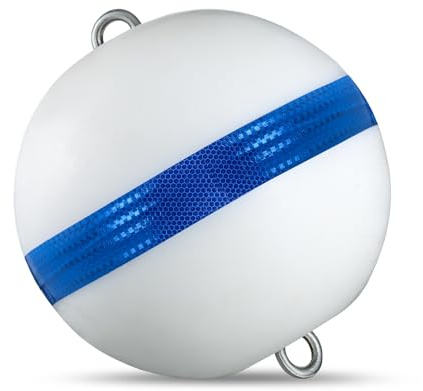 Tellegloww Mooring Buoy, White Anchor Buoy with Reflective Stripe,12 Inch
