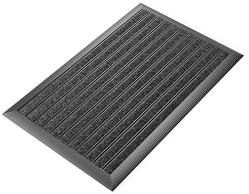 Fußmatte Außen Mit Aluminiumrahmen Schwarz, 50x80 cm - Türmatte Für Außenbereich, Fußabtreter, Schuhabstreifer Mit Polypropylen-Fasern - Outdoor Wetterfest