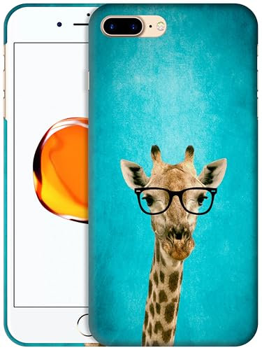 GlamCase for iPhone 7 Plus / 8 Plus, iPhone 7 Plus / 8 Plus Case - Giraffe Hipster Printed Slim & Sleek Cute Plastic Hard Protective Designer Back Case/Cover for iPhone 7 Plus / 8 Plus
