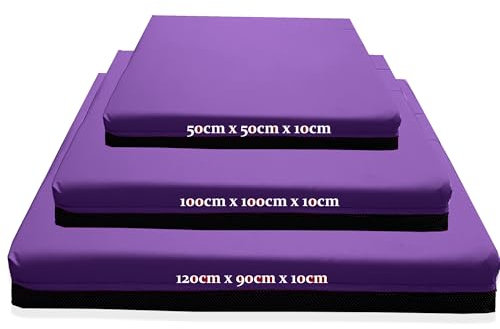 Kosiproducts Gymnastics Non Slip Crash Mat for Tumbling Landing Gym Training exercise, Bouncy Castle Large (120cm x 90cm) Purple