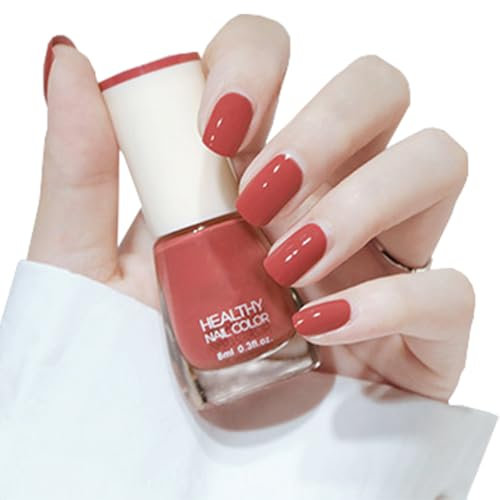 Nude Nail Polish, Nude Quick Dry Nail Varnish - Oil Based Natural Long Lasting Nail Polish - No Need Uv Nail Paint For Diy Nail Art Manicure At Home -French Manicure (24#Light Red)