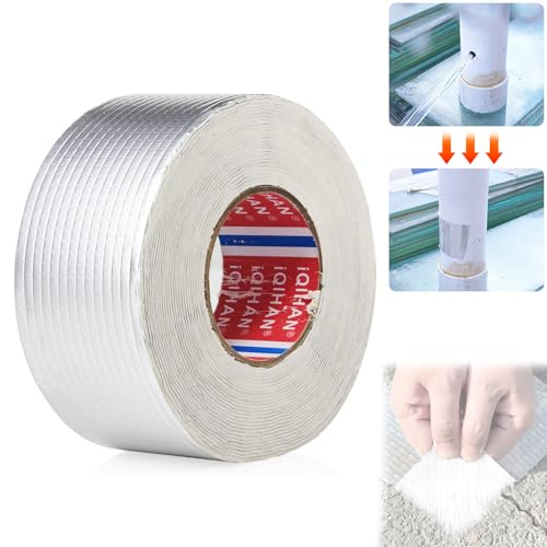 FairyPeach Dichtband Selbstklebend, Butyl Dichtband, Dichtungsband Wasserdicht, Dachpappe Selbstklebend, Dampfsperre Folie, Dampfsperre Klebeband, Klebeband Wasserdicht Dachrinne, Wandanschlussband
