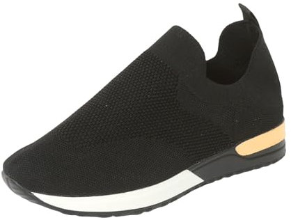 Zapatillas de vestir casuales para mujer, sin cordones, suaves, cómodas, para caminar, color negro, zapatillas de tenis para mujer, zapatillas de moda para mujer, Black, 40 EU