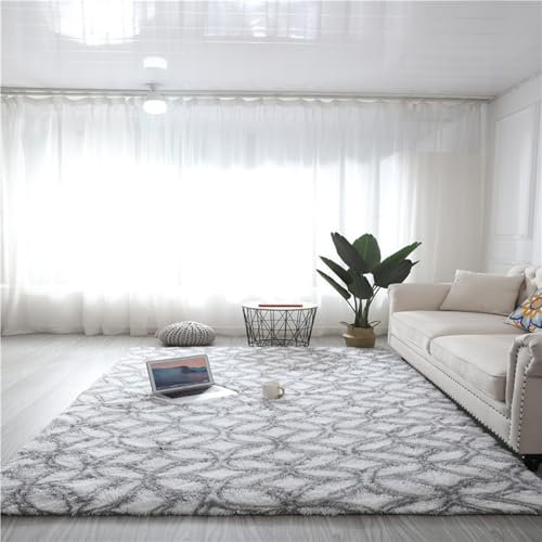 007,80 * 120cm, Modern Shaggy Rugs,Shaggy Rugs Modern Geometric Design Large Area Rugs for Living Room Bedroom Thick Fluffy Floor Mats Small Door Mat