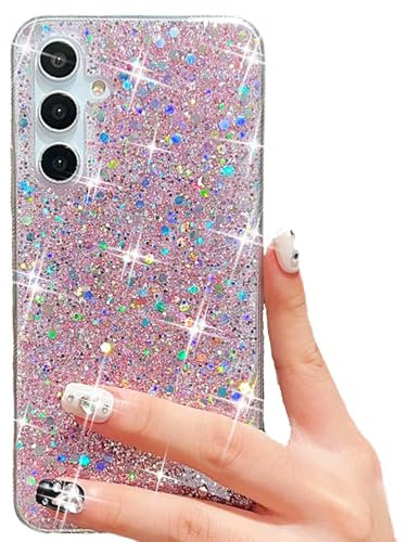 Esakycn Coque à Paillettes pour Samsung Galaxy A35 5G, Étui Housse Antichoc Bling Sparkle Glitter Silicone Mignon Étincelant pour Filles et Femmes pour Samsung Galaxy A35 5G 6,6, Rose