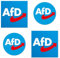 100 Stück AFD Logo Aufkleber,AFD Logo Sticker 4.5cm Rund und 7.5cm Quadrat,Afd Fanartikel,AFD Politik Sticker für Auto Fenster Kfz Motorrad Laptop