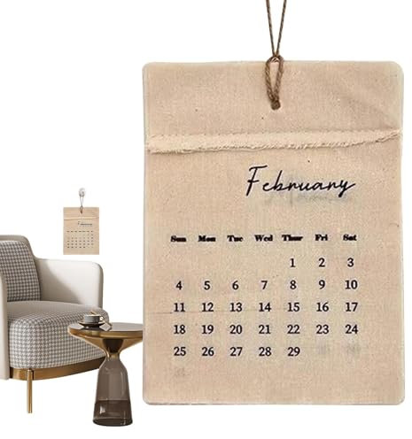 Wandkalender 2025 – Monatlicher Leinwand-Volljahreskalender, Organisation und Planung, Retro-Schreibtisch-Dekoration, einzigartige Wanddekorationen für Schulstunden