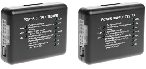 Jooehyer 2X PC 20 24 Pin Power Supply Tester Checker LED for PSU ATX HDD Meter Measuring 12V 5V 3.3V