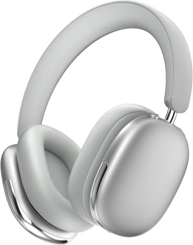 Cuffie Bluetooth con cancellazione attiva del rumore sopra l'orecchio, senza fili, con microfono ad alta risoluzione, audio ad alta risoluzione, leggere, comode per PC, laptop, lavoro, palestra