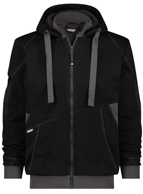 DASSY® Pulse Sweatshirt-Jacke - Größe 2XL - SCHWARZ/ANTHRAZITGRAU