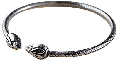 Jade Angel Damen-Armreif aus Sterlingsilber, Lotusblüte