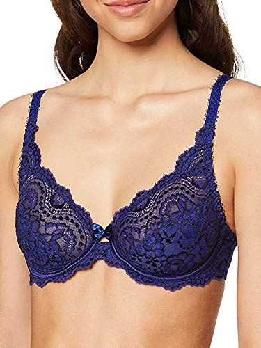 Playtex Women's Flower Elegance Full Cup Balconette, Blue (Bleu Intense 0av), 32C UK