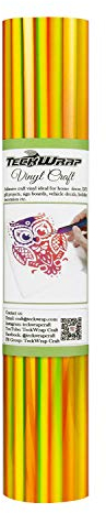 TECKWRAP Glänzendes Regenbogen-Vinyl, holografisch, goldfarben, verchromt, 0,3 m x 1,5 m