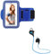 Pack Sport per Huawei P30 Smartphone (Auricolari Bluetooth Sport + Braccialetto) Corsa T6 (Blu)