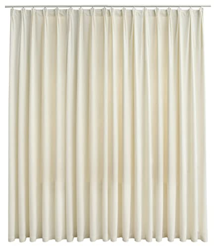 vidaXL Vorhang Verdunkelung mit Haken Verdunkelungsvorhang Kräuselband Thermo Gardine Blickdicht Dekoschal Wohnzimmer Samt Creme 290x245cm