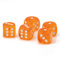 16mm W6 Würfel orange transparent/weiß - Made in Germany! - 5Stk