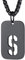 FindChic Herren Armee Stil Dog Tag Anhänger mit Buchstabe S Anhänger personalisierter Alphabet S Halskette
