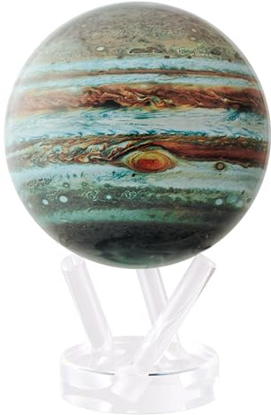 MOVA Selbstrotierender Globus, Jupiter Prestige (8,5) | solar rotierender Planetenglobus, ohne Batterien oder Kabel, Geschenk für Astronomiefans, Premiumdisplay, Weltraumdekor