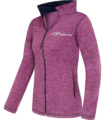 Nebulus Damen Fleecejacke Tanna, warme Fleece Jacke, mit langem Full-Zip Reißverschluss, Purple-Navy - L/40