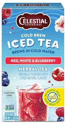 Celestial Seasonings Cold Brew Red, White & Blueberry Iced Tea Bags 18 tea bags