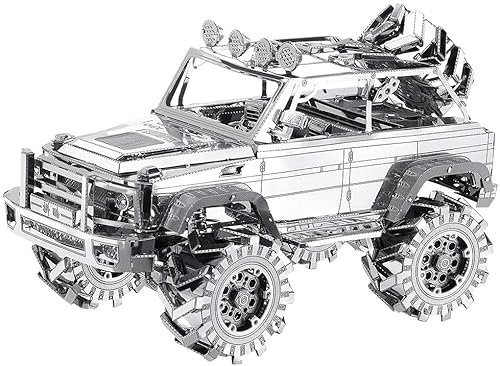 Piececool 3D Puzzle Metal Silver Off-road Vehicle, Classic Automobile Craft Model Kits for Adults to Build, 3D Puzzles Adult Teens for 304 Stainless Steel, Ideal as Gifts, Home Decoration, 157 Pieces