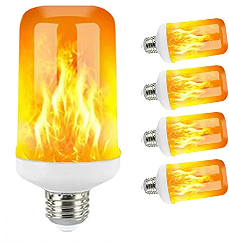 Lampes de Flamme LED E27 15W 85-265V 4 Modes Ampoule LED Effet Flame Ampoule Lumière Émulation Émulation Lumière d'incendie (5pcs)