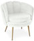 Menzzo Fauteuil Arrondi Brenda Velours Blanc