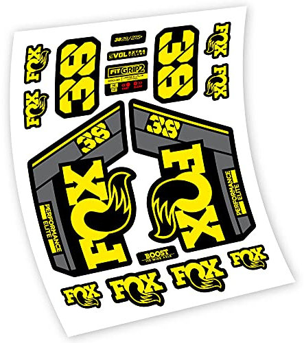 Adesivi in vinile adesivo Fox 38 Performance Elite 2021forcella (Brigth Yellow)