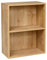 furni24 Breites Bücherregal mit 2 Fächern, Holzregal, Würfelregal, Aufbewahrungsregal, Saphir Eiche, 60x31x77h