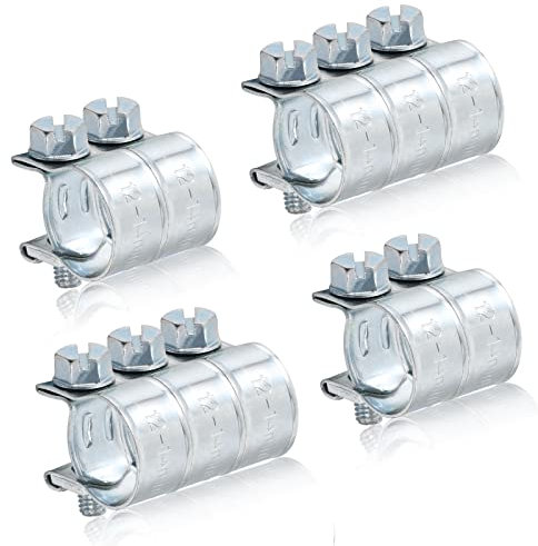 10 Pcs Hose Pipe Clamps Assortment Kit, 10 Sizes 7-18mm Stainless Steel Mini Fuel Injection Adjustable Tube Hose Clips for Water Pipe Plumbing Automotive and Mechanical Application (12-14mm)