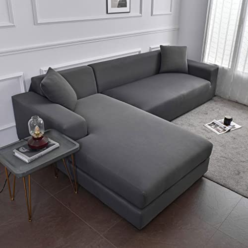 uyeoco Wasserdicht Sofabezug L U Form Sofa überwurf Ecksofa Couchbezug 1/2/3/4 Sitzer Stretch Sofabezüge Sofahusse Beige/Grau/Braun/Hellgrau Couch Bezug (Color : C, Size : 190-230cm)