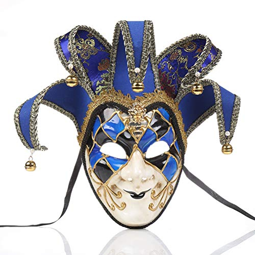 Venezianische Maskerade-Masken, Gesichtsnarr Jolly Joker Venezianische Maskerade-Maske, Halloween, Cosplay-Maske Party, Ball, Abschlussball, Karneval, Wanddekoration