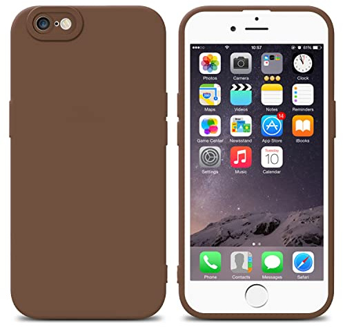 Cadorabo Hülle kompatibel mit Apple iPhone 6 Plus 6S Plus Schutzhülle TPU Silikon Case Liquid Design mit Kameraschutz Slim Kratzfest Gummi Case Hülle für iPhone 6 Plus 6S Plus in Braun