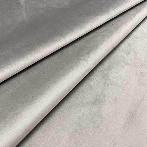 Regents Lux Soft Touch Plain Velvet Fire Retardant Plush Low Velour Cushion Sofa Upholstery Fabric Sold by The Metre - Mole Grey - Sample