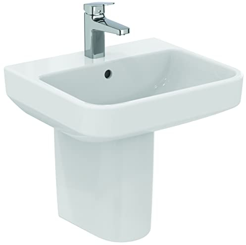 Ideal Standard - i.life B Waschbecken 50 cm mit Mittelloch für offene Armatur und Überlaufloch - Spalte, Halbspalt und Siphon separat zu kaufen - weiß