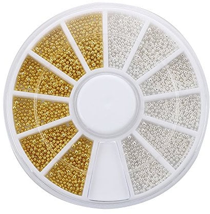 300 PCS Nail Art Gold Silver Ball Bead Tips Decoration +