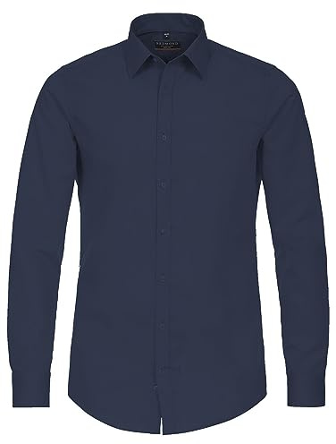 Redmond - Slim Fit - Herren Langarm Hemd, (140130), Größe:XL, Farbe:Blau(19)