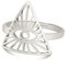 LIKGREAT Allsehendes Auge Ring Altägyptische Auge der Vorsehung Ringe Ägypten Auge Gottes Einstellbarer Ring Glücks Amulett Schutz Edelstahl-Schmuck für Männer Frauen (Silber)
