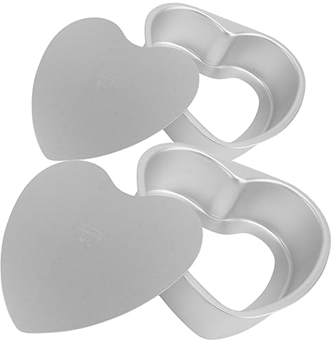 BESTonZON 2pcs Heart Shaped Cake Pans Microwave Baking Pan Smooth Surface Practical and Useful for Every Baker