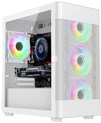 Fierce Gaming PC - Intel Core i5 14400F 2.5-4.7GHz, RTX 4070 SUPER 12GB, 16GB RAM 3200MHz, 1TB NVME M.2 SSD, 750W PSU,Windows 11, White RGB Gaming PC