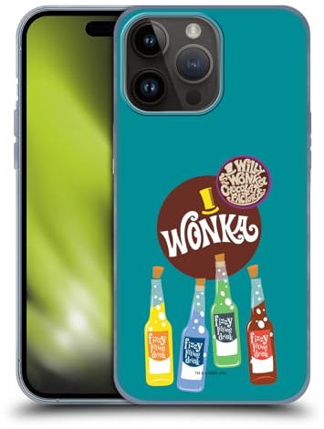 Head Case Designs Offizielle Willy Wonka and The Chocolate Factory Fizziger Liftiger Drink Grafiken Gelhülle [Militärischer Grad] Kompatibel Mit Apple iPhone 15 Pro Max Und Kompatibel Mit MagSafe